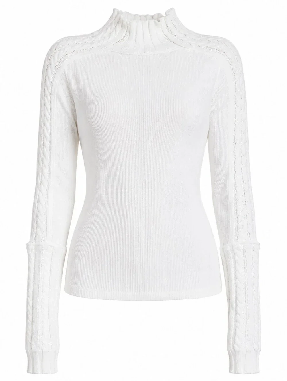 WE THE FREE FREE PEOPLE | Breezy Swit Ribbed Mock Neck Top White Cotton | S